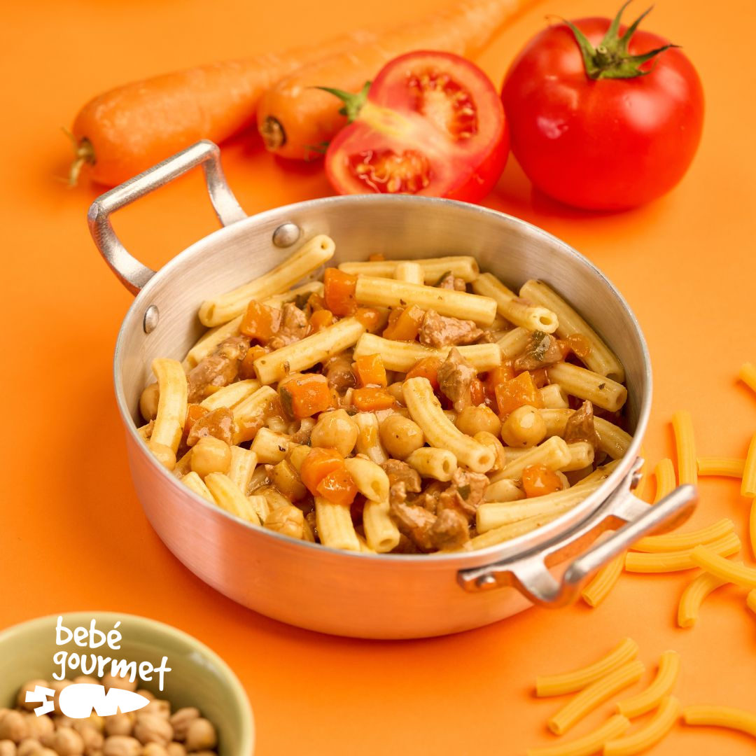 Macarrão com Vitela, Cenoura e Grão  (12+)